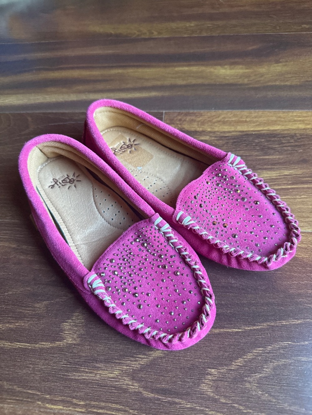 DIjE California Pink Rhinestones Loafer Shoes Size 6